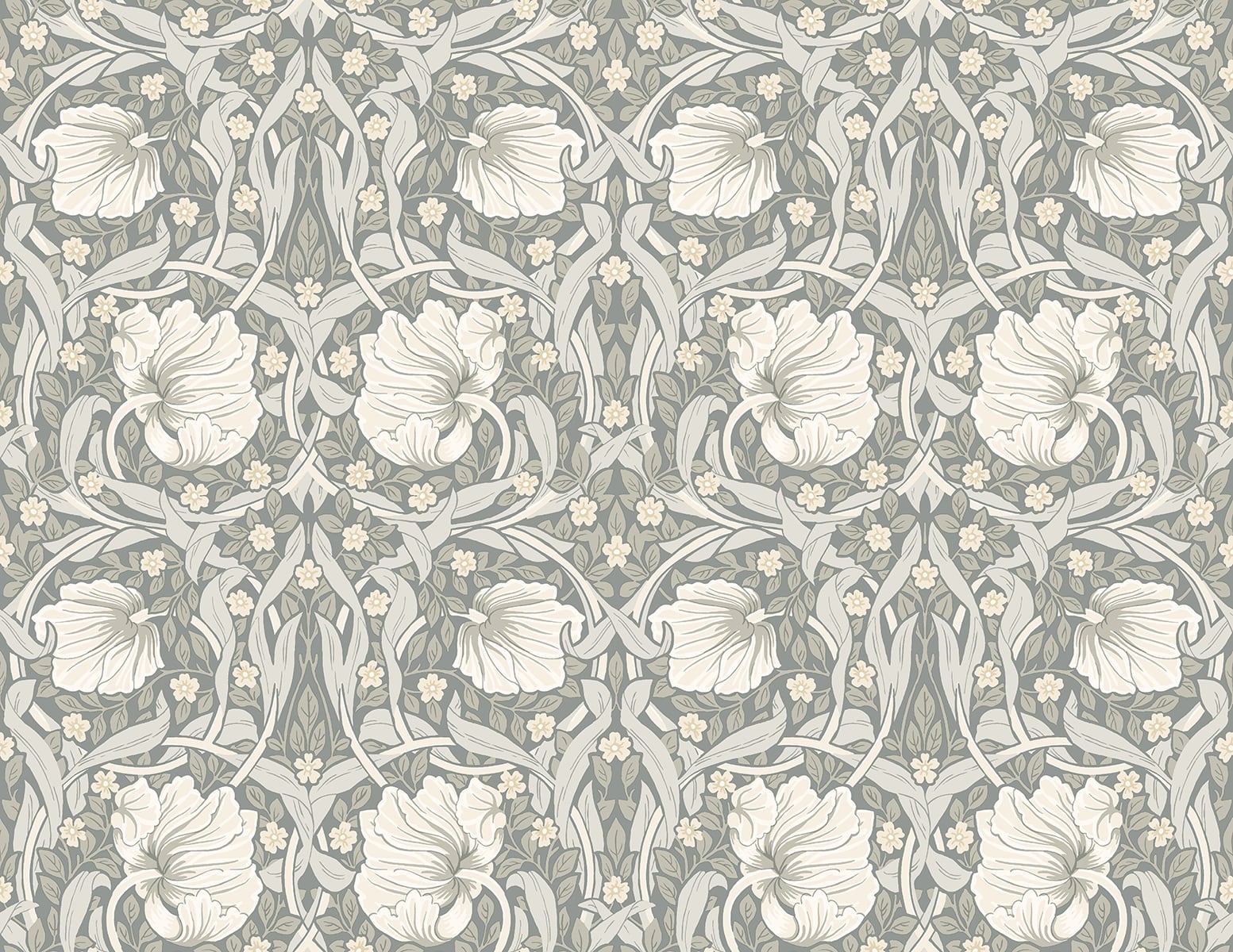 NextWall Pimpernel Floral Alloy Grey & Alabaster Wallpaper Sample NW42408