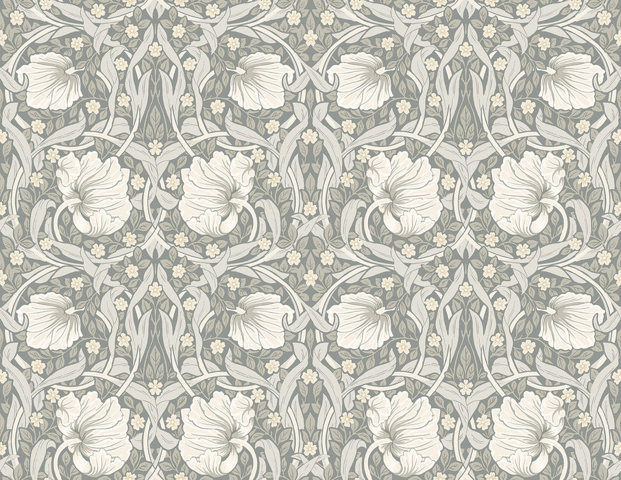 NextWall Pimpernel Floral Alloy Grey & Alabaster Wallpaper NW42408