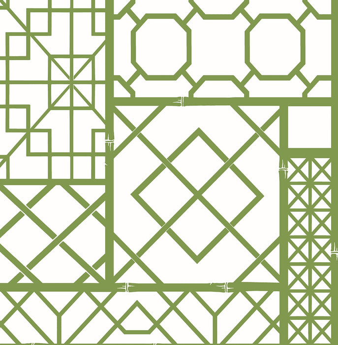 NextWall Garden Trellis Spring Green Wallpaper Sample NW42604