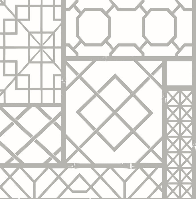 NextWall Garden Trellis Harbor Grey Wallpaper Sample NW42605