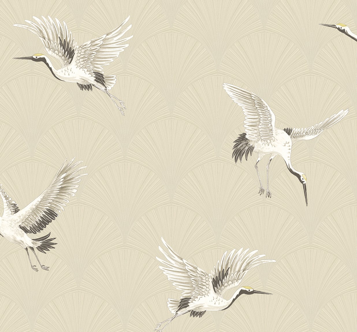 NextWall Cranes Alba Beige Wallpaper NW42810