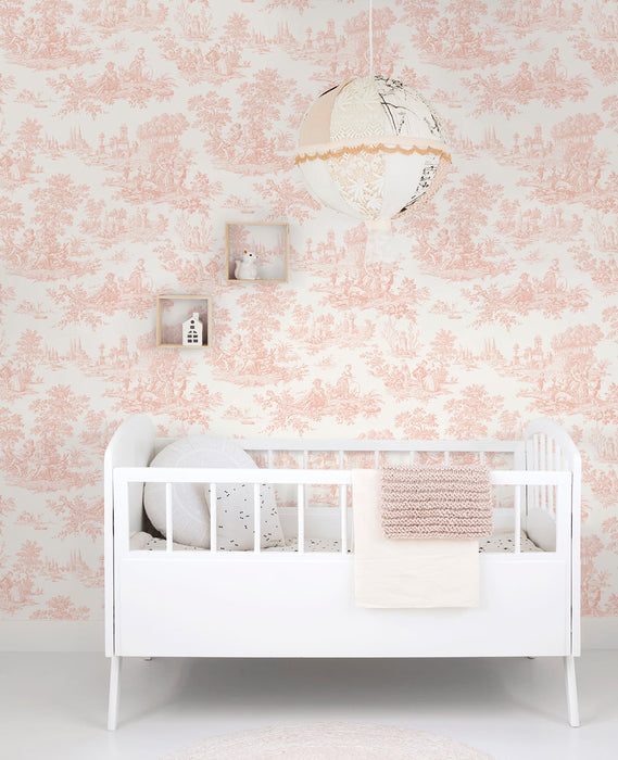 NextWall Chateau Toile Blush Wallpaper NW43301