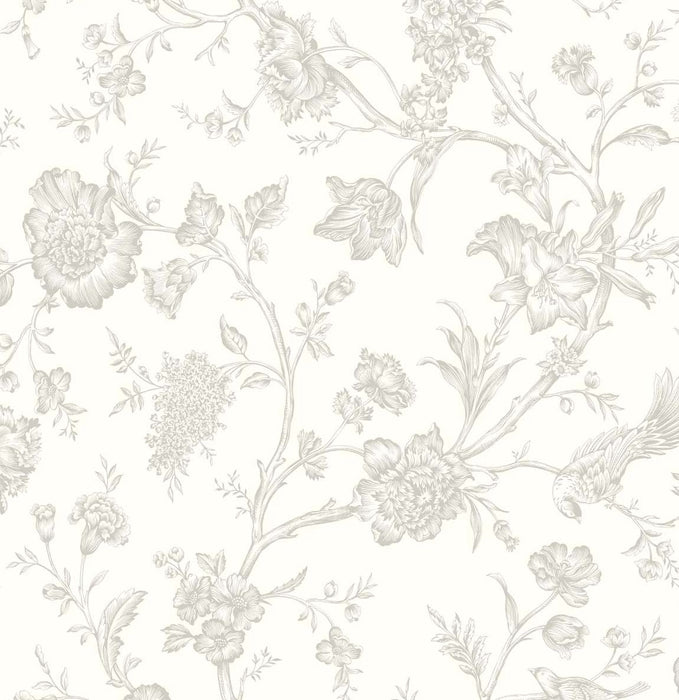 NextWall Jasmine Chinoiserie Harbor Mist Wallpaper Sample NW43405