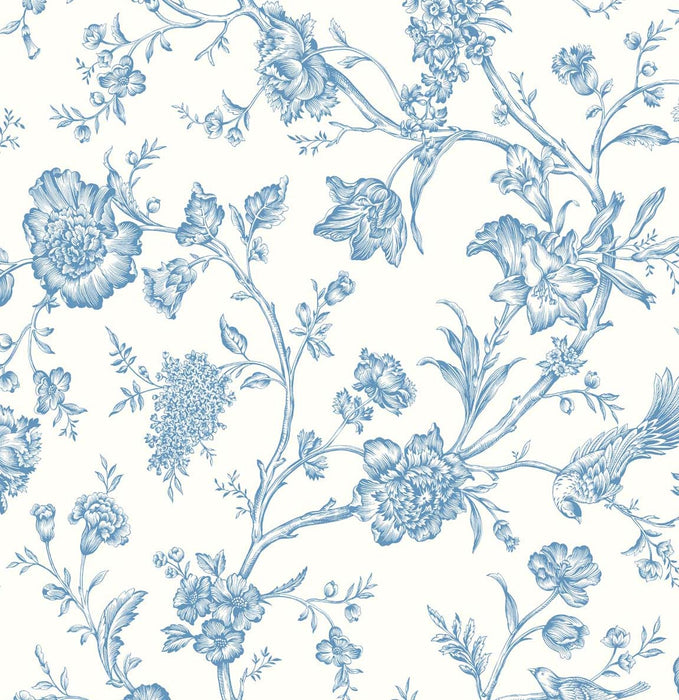 NextWall Jasmine Chinoiserie Carolina Blue Wallpaper Sample NW43412