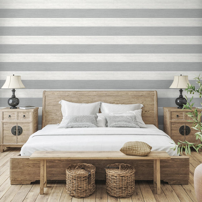 NextWall Two Toned Shiplap Argos Grey Wallpaper NW43510