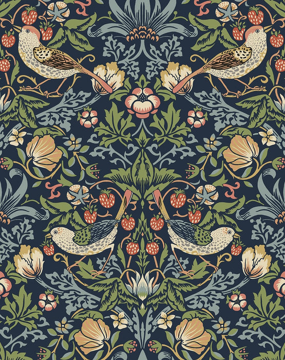 NextWall Aves Garden Midnight Blue Wallpaper Sample NW43702