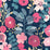 NextWall Garden Dance Navy & Magenta Wallpaper Sample NW44002