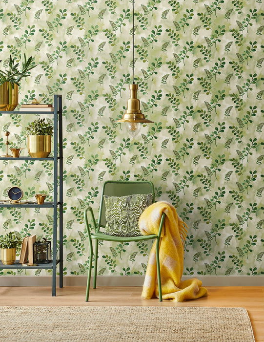 NextWall Woodland Walk Summer Fern Wallpaper NW44104