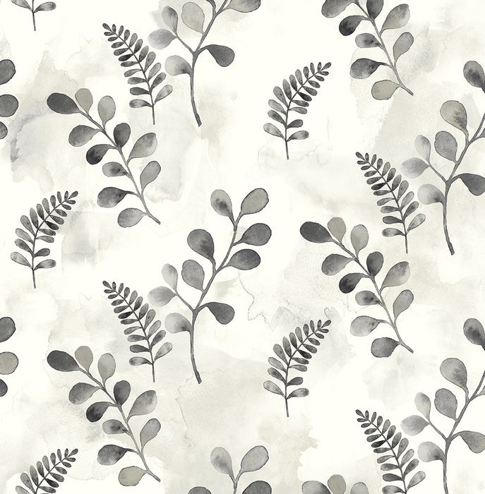 NextWall Woodland Walk Steel Grey  Wallpaper Sample NW44105