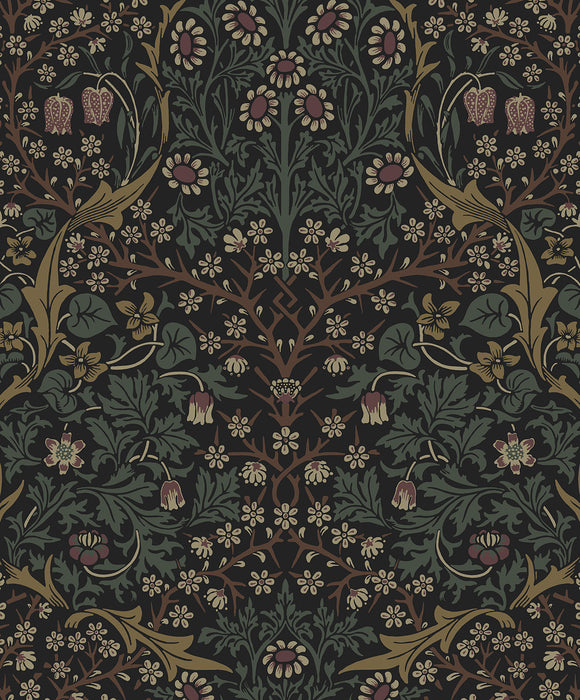 NextWall Victorian Garden Blacksmith & Cliffside Wallpaper Sample NW44516