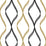 NextWall Ogee Ribbon Metallic Gold & Ebony Wallpaper Sample NW45100