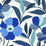 NextWall Garden Block Floral Cobalt Blue & Lagoon Wallpaper Sample NW45302