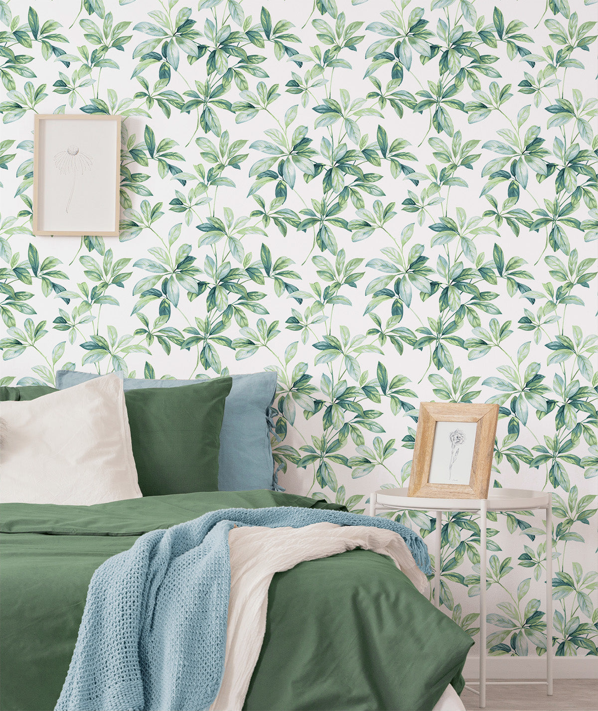 NextWall Leaf Trail Seaglass Wallpaper NW45604