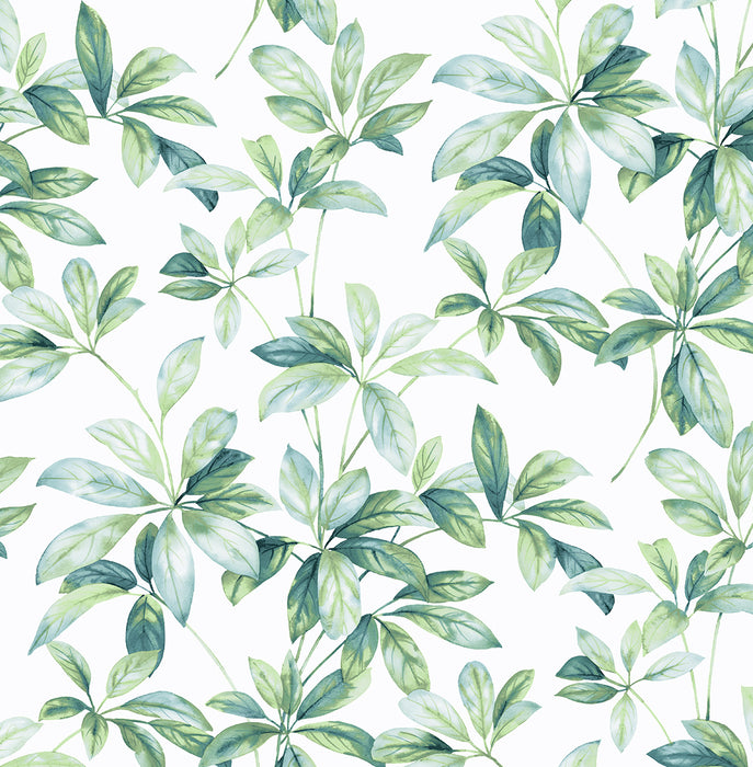 NextWall Leaf Trail Seaglass Wallpaper Sample NW45604