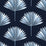 NextWall Tropical Fan Palm Navy Blue Wallpaper Sample NW46502