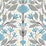 NextWall Folk Floral Blue Patina & Wheat Wallpaper Sample NW47104