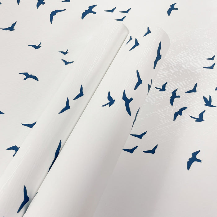 NextWall Birds In Flight Navy Blue Wallpaper Sample NW47602