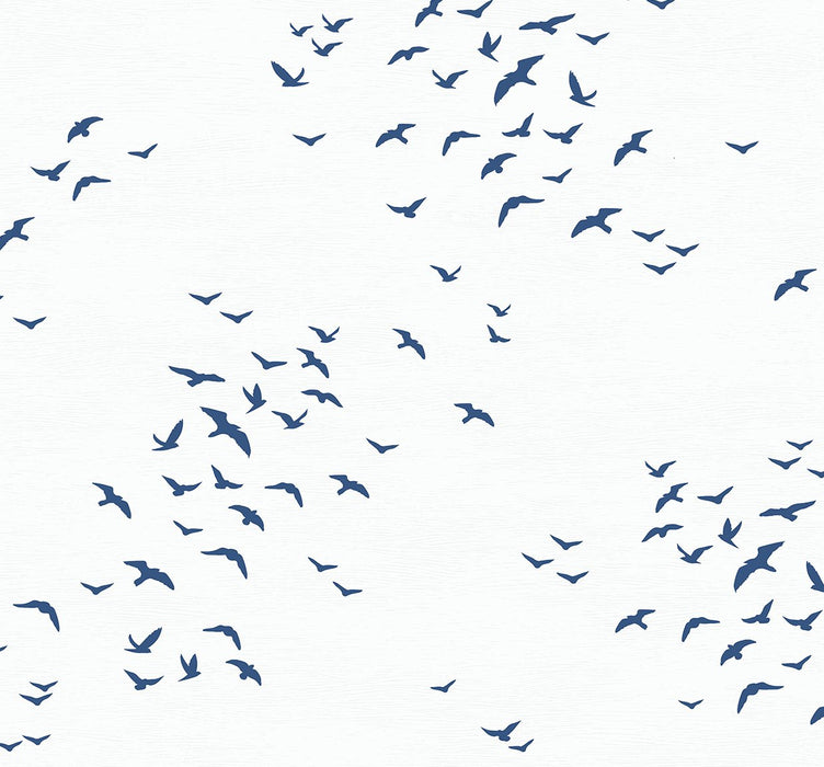 NextWall Birds In Flight Navy Blue Wallpaper Sample NW47602