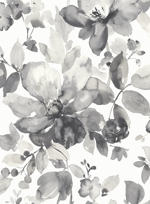 NextWall Watercolor Flower Inkwell Wallpaper Sample NW47800