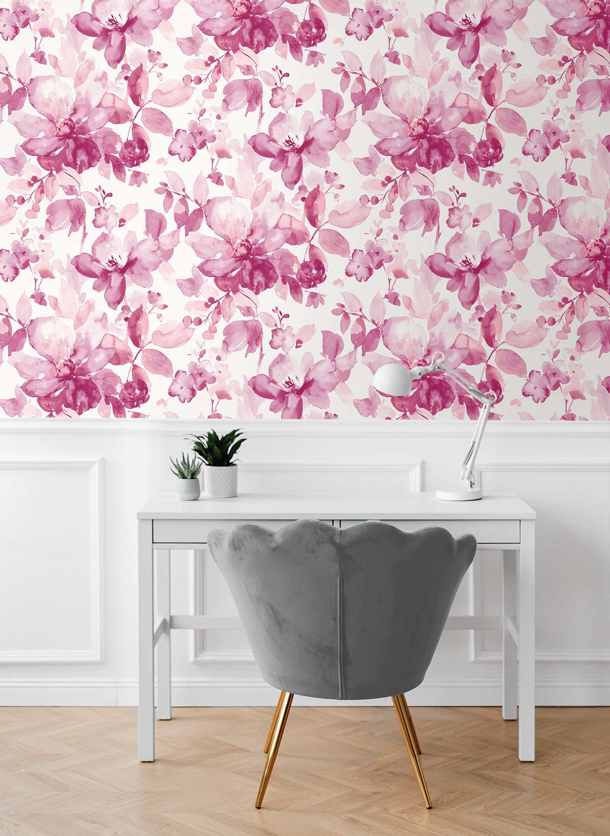 NextWall Watercolor Flower Pink Wallpaper NW47801