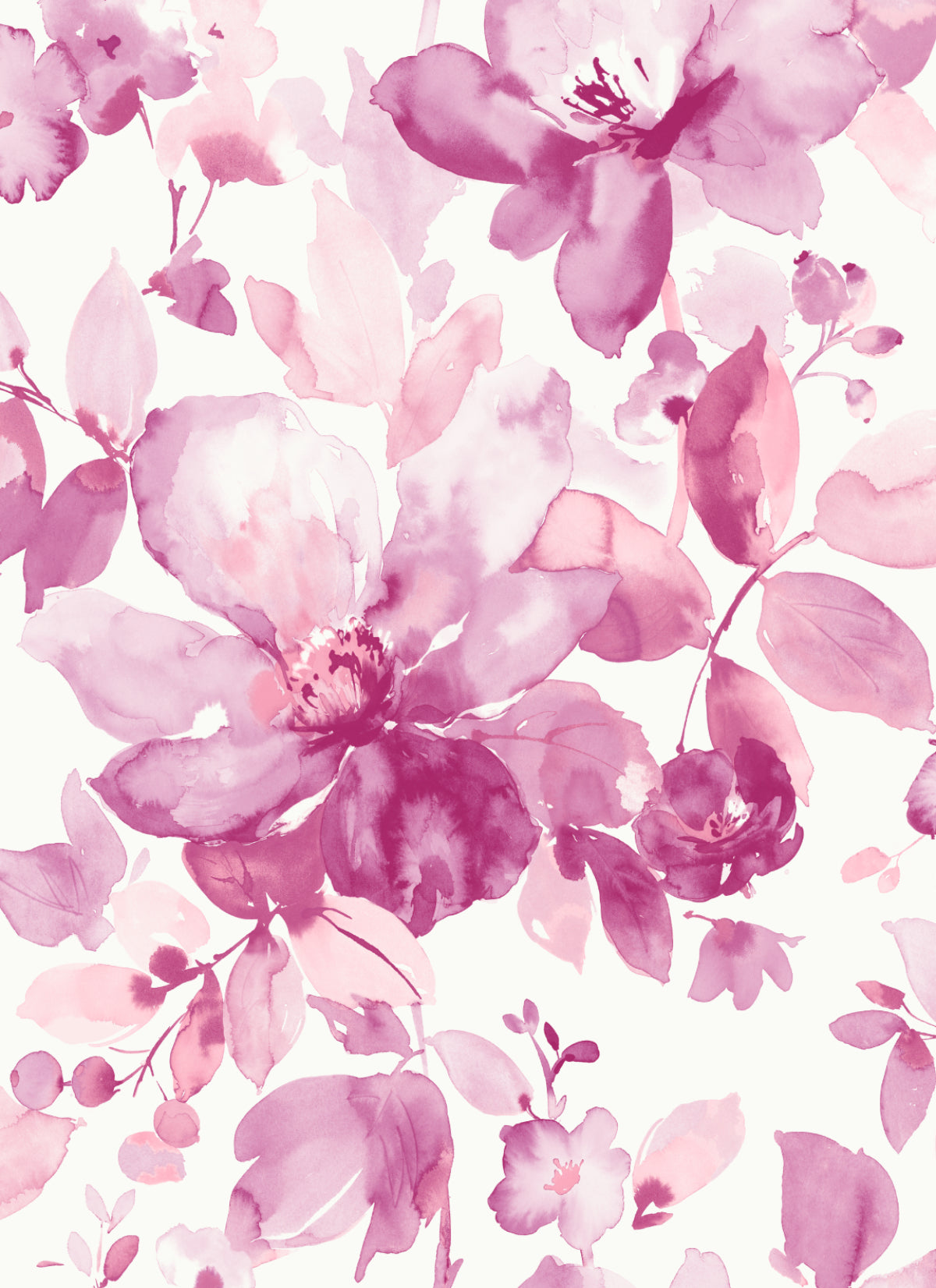 NextWall Watercolor Flower Pink Wallpaper NW47801