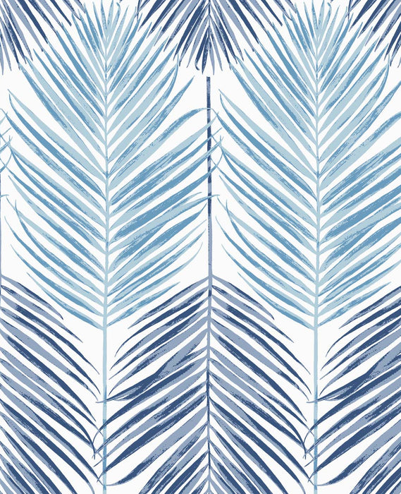 NextWall Two Toned Palm Blue Lagoon Wallpaper Sample NW47912