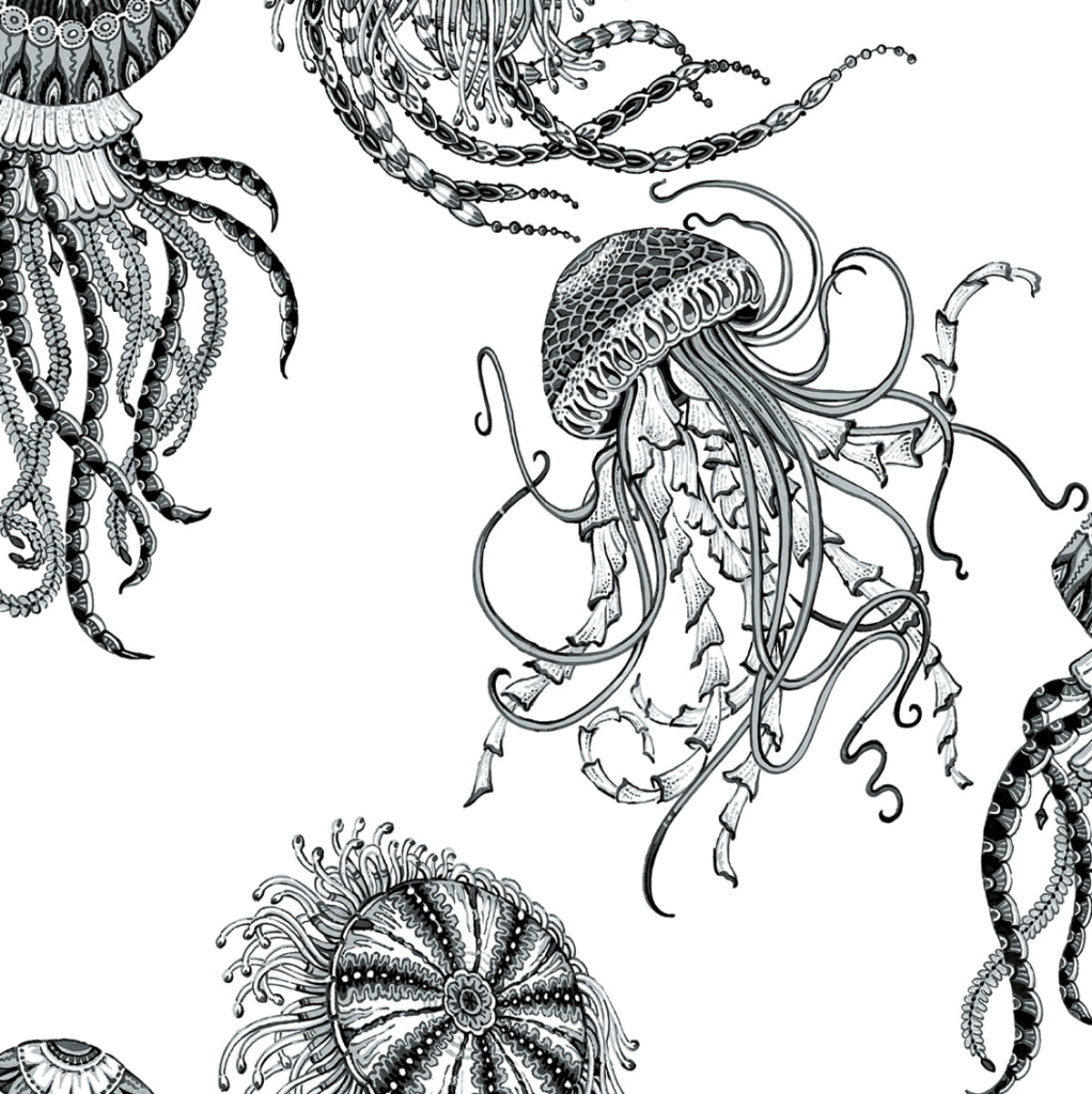 NextWall Jellyfish Inkwell Wallpaper NW48400