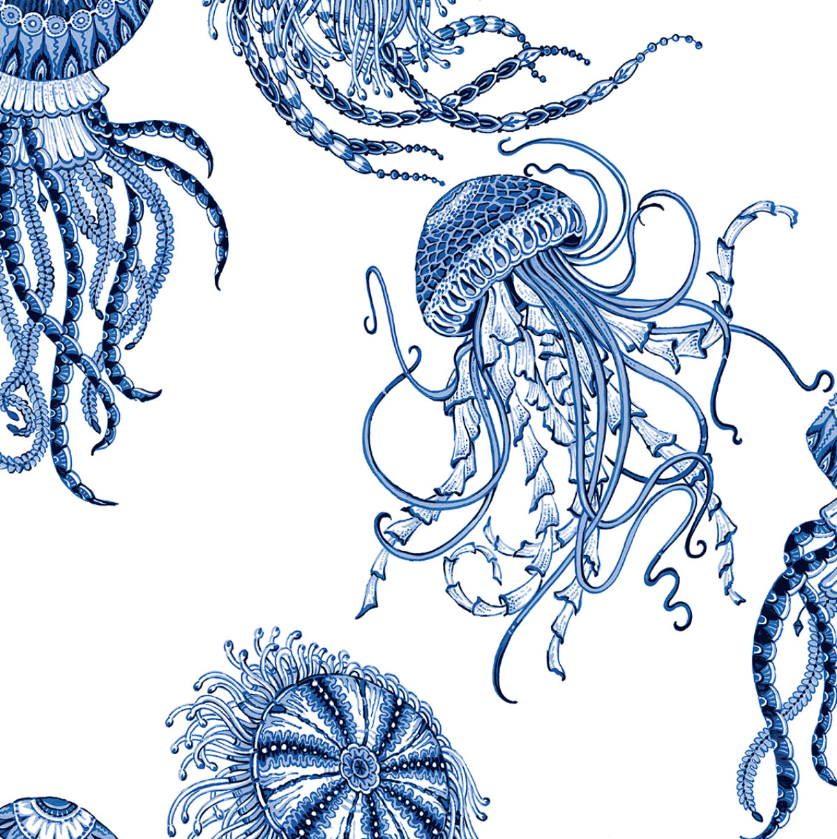 NextWall Jellyfish Blue Sapphire Wallpaper NW48402