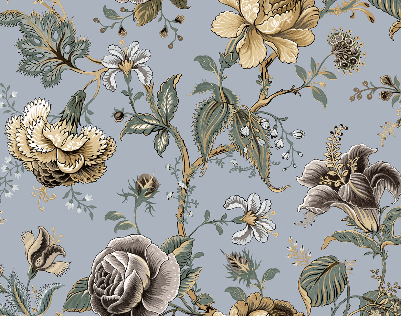 NextWall Sanibel Floral Trail Periwinkle Wallpaper NW48609