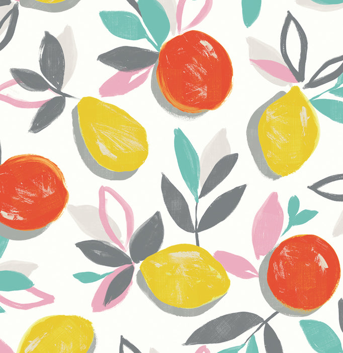 NextWall Fruit Toss Tropic Sunset Wallpaper Sample NW49301