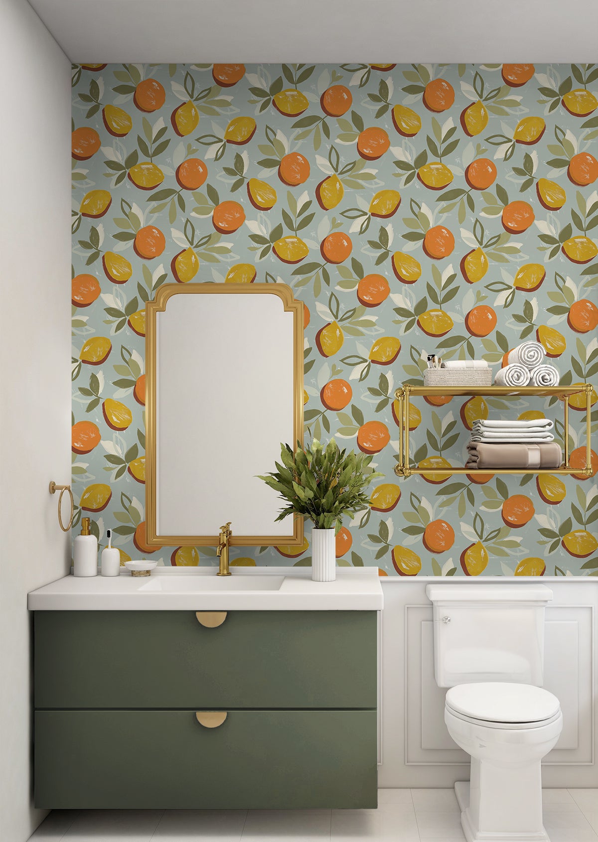 NextWall Fruit Toss Daydream Grey Wallpaper NW49306