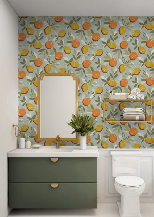 NextWall Fruit Toss Daydream Grey Wallpaper Sample NW49306