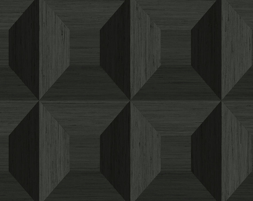 NextWall Quadrant Geo Blacksmith Wallpaper Sample NW50300