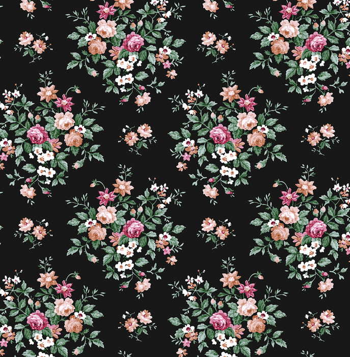 NextWall Floral Bunches Ebony Wallpaper Sample NW50500