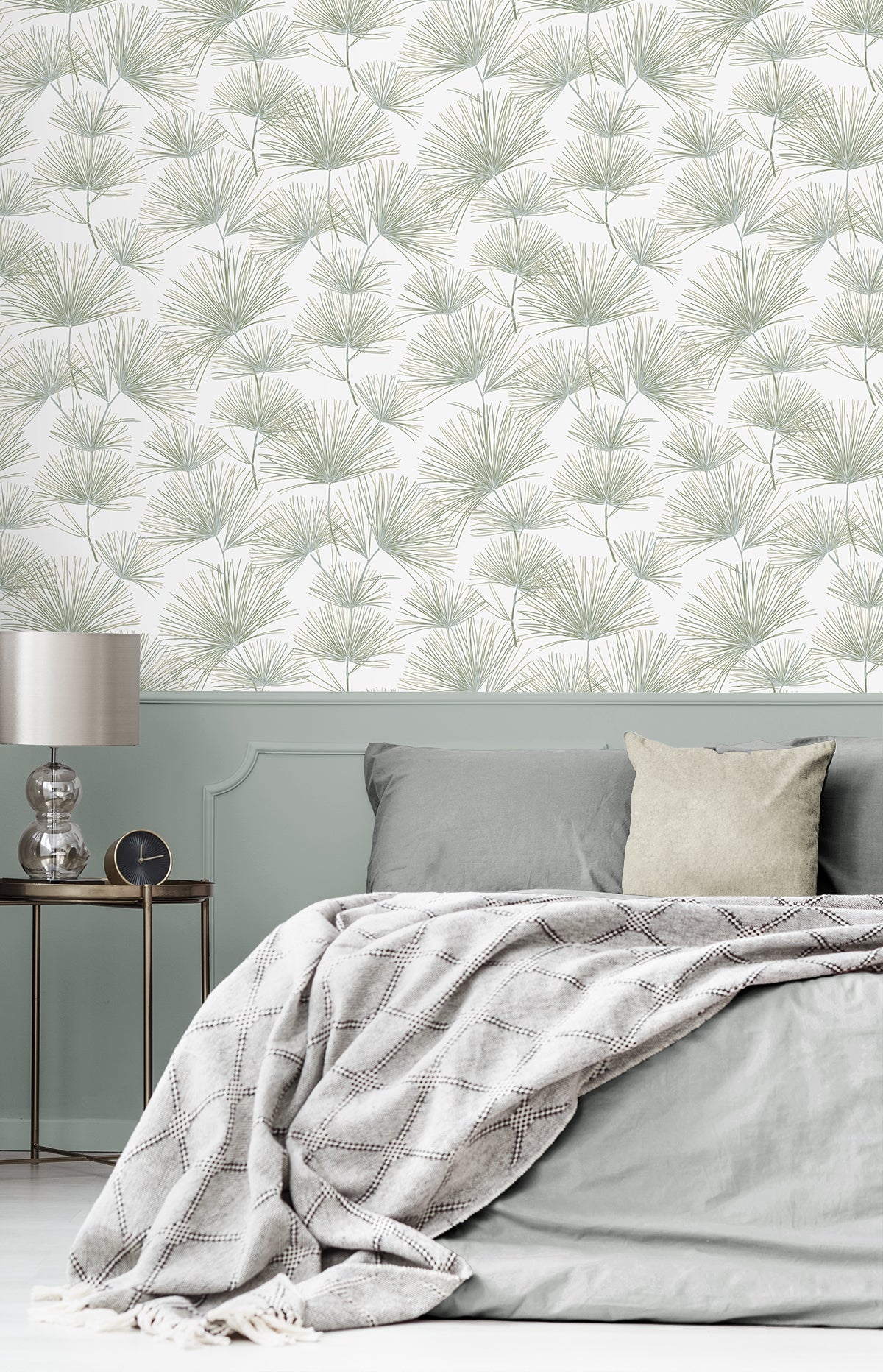 NextWall Pine Needles Aloe Green Wallpaper NW52104