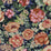 NextWall Watercolor Floral Garden Coral Rose & Dark Blue Wallpaper Sample NW52922