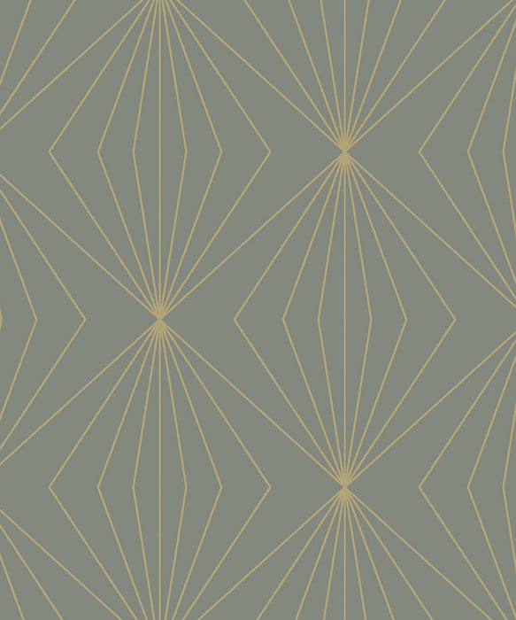 NextWall Gem Geometric Grey & Metallic Gold Wallpaper Sample NW53105