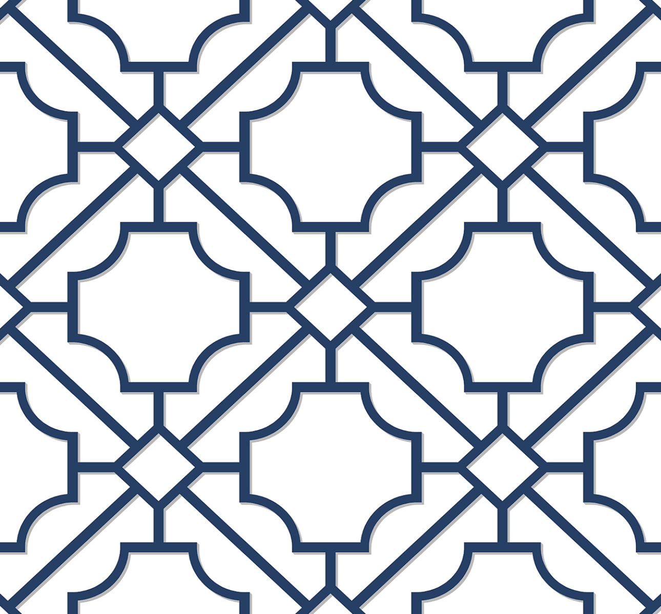 NextWall Lattice Geo Navy Blue Wallpaper NW53502