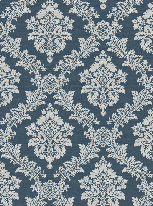 NextWall Seaside Damask Denim Blue Wallpaper Sample NW53602