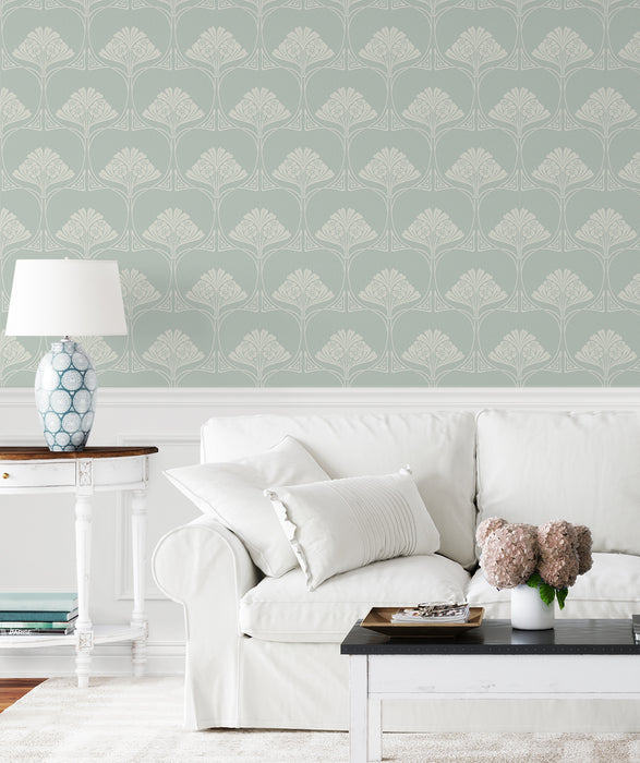 NextWall Deco Floral Aloe Mist Wallpaper Sample NW54004