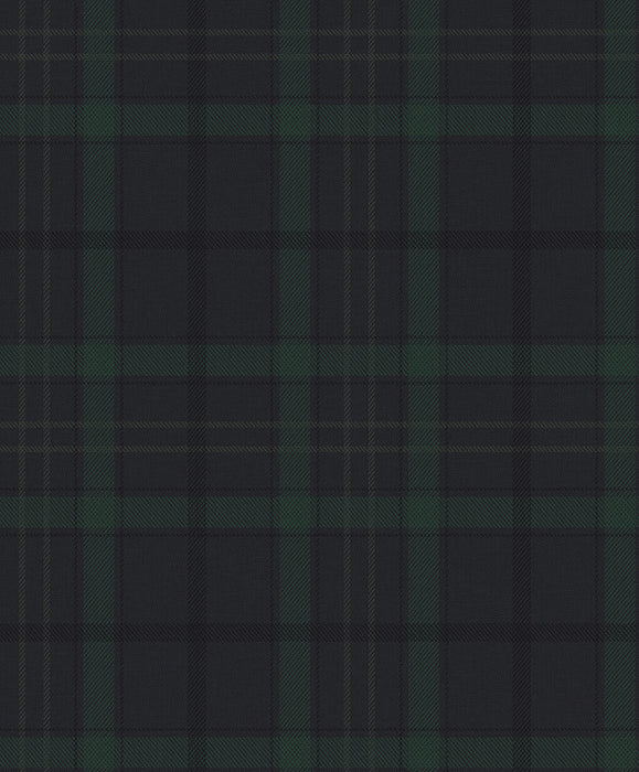 NextWall Tailor Plaid Dark Blue & Evergreen Wallpaper Sample NW54302