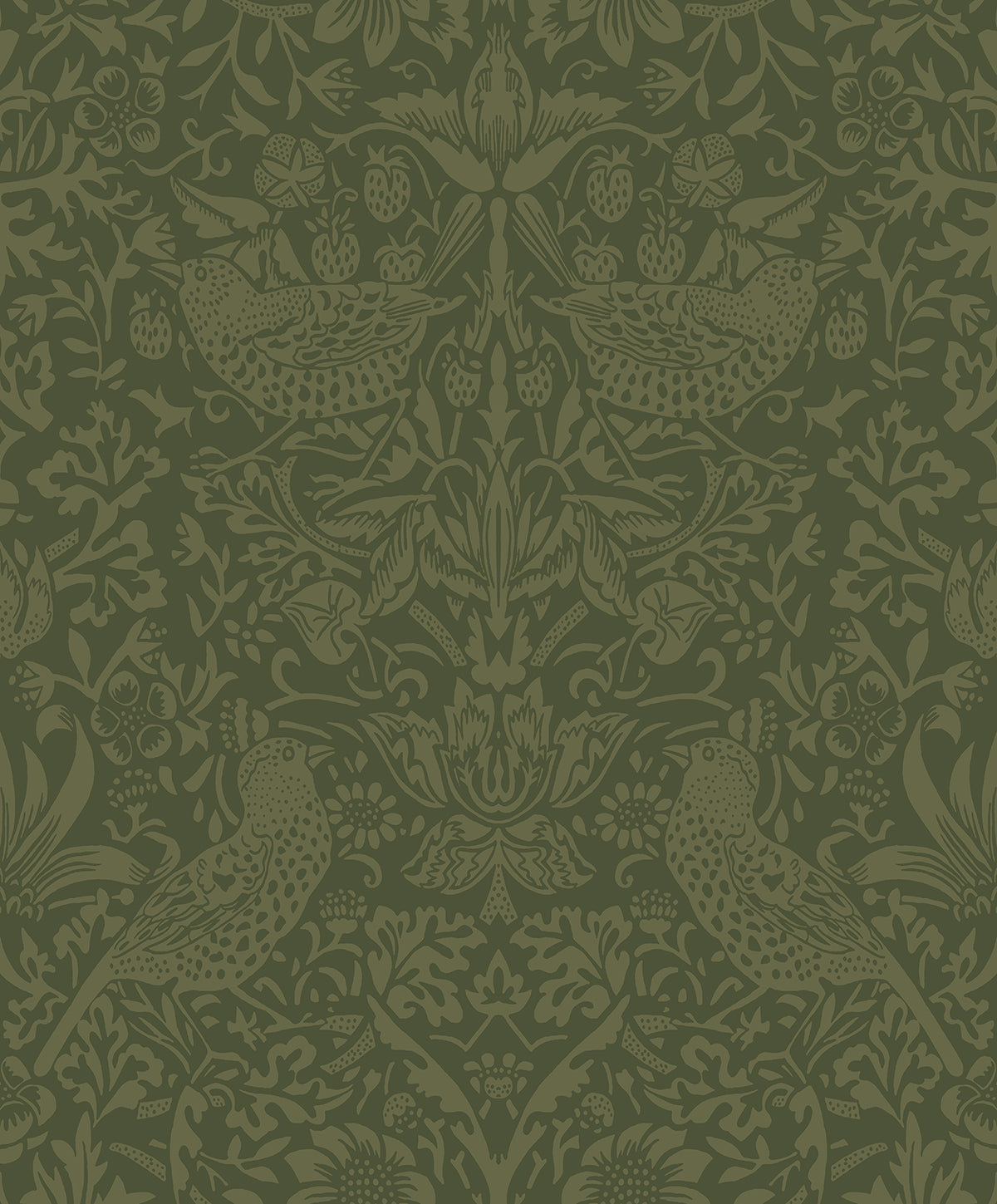 NextWall Tonal Bird Garden Moss Green Wallpaper NW54404