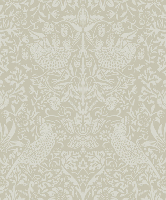 NextWall Tonal Bird Garden Neutral Wallpaper Sample NW54407