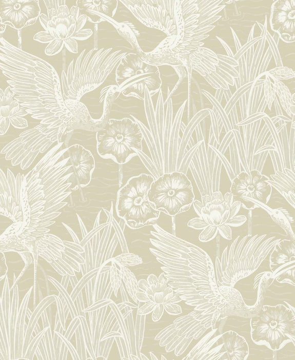 NextWall Floral Heron Sand Wallpaper NW54505