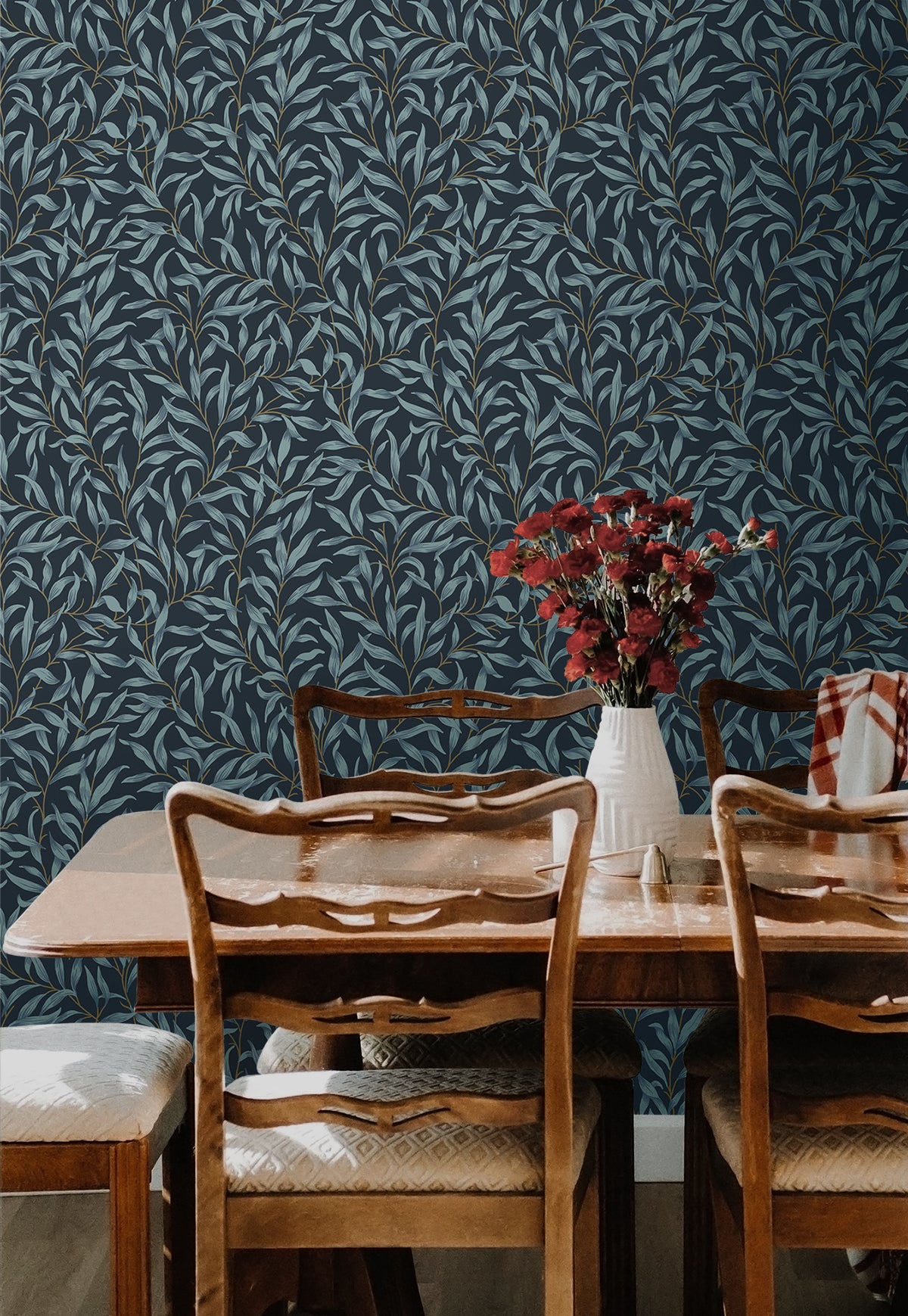 NextWall Willow Trail Aegean Blue Wallpaper NW54702