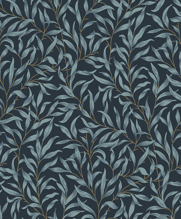 NextWall Willow Trail Aegean Blue Wallpaper Sample NW54702