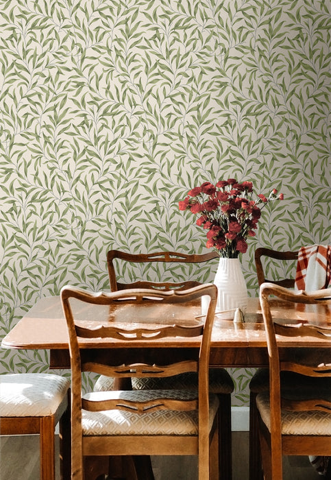 NextWall Willow Trail Sprig Green Wallpaper NW54704