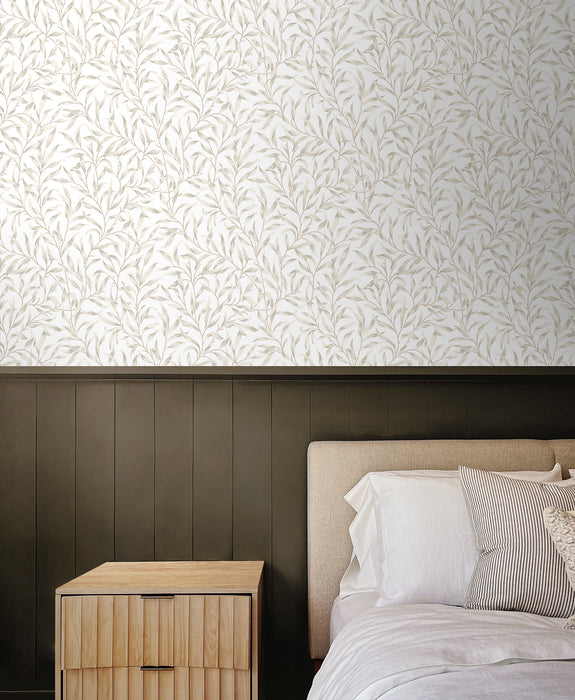 NextWall Willow Trail Neutral Wallpaper Sample NW54706