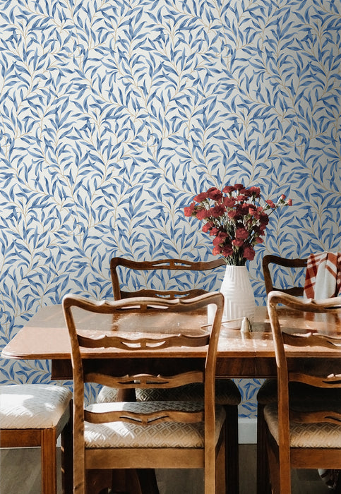 NextWall Willow Trail Blue Lake Wallpaper Sample NW54712