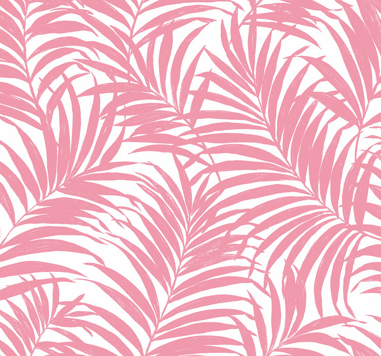 NextWall Beach Palm Pink Wallpaper Sample NW54901